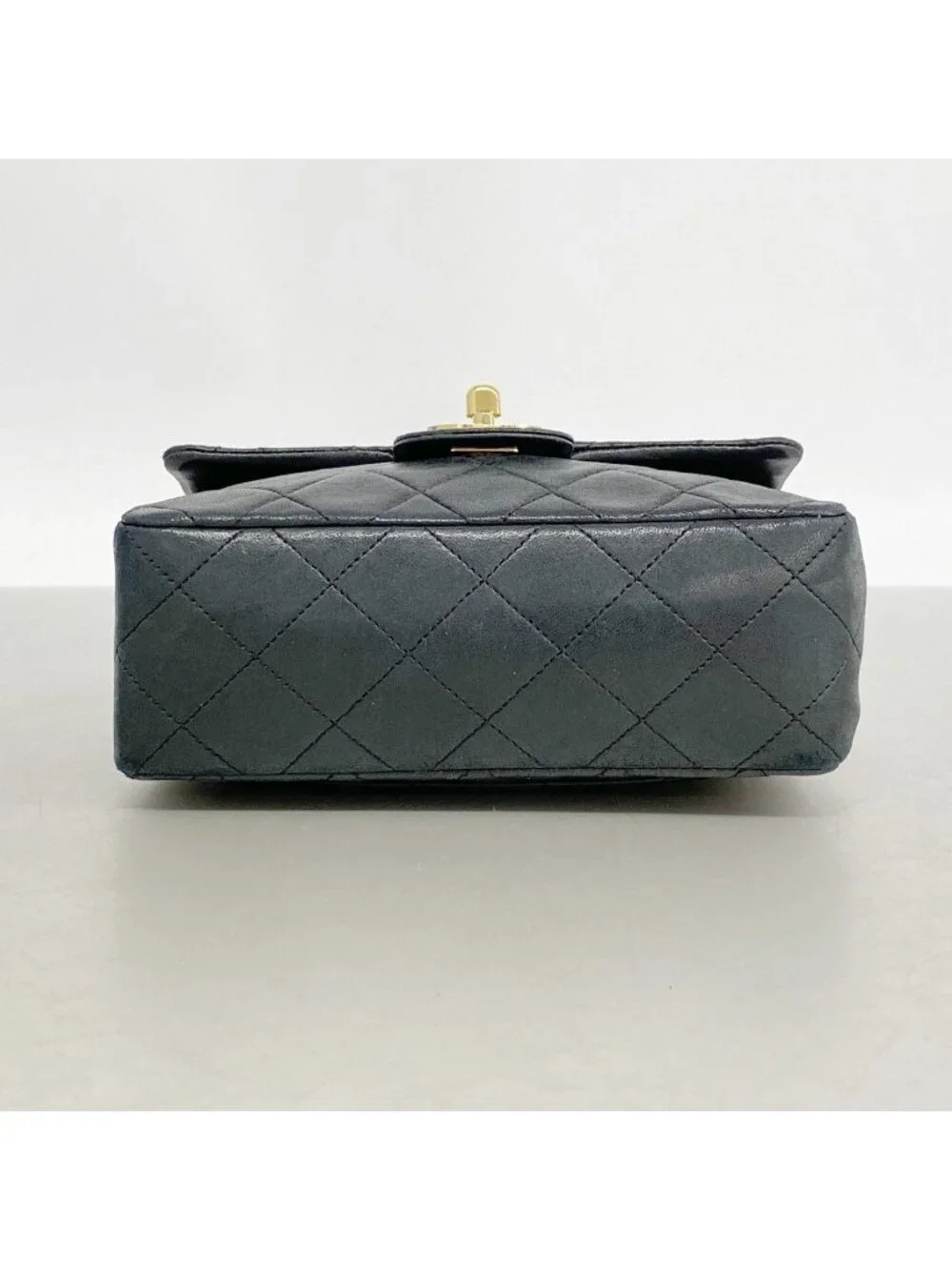 Chanel Shoulder Bag Quilted Lambskin Black Gold